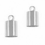 Terminal capuchón de metal 4x9mm Agujero Ø 3mm - Plata vieja